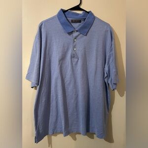 Daniel Cremieux Men's XL Striped Golf Polo Shirt Short Sleeves Blue White Casual